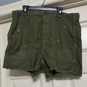 American Eagle Green Embellished Shorts